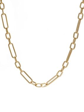 Gold Paperclip Link Necklace for Women - perfect for adding charms!